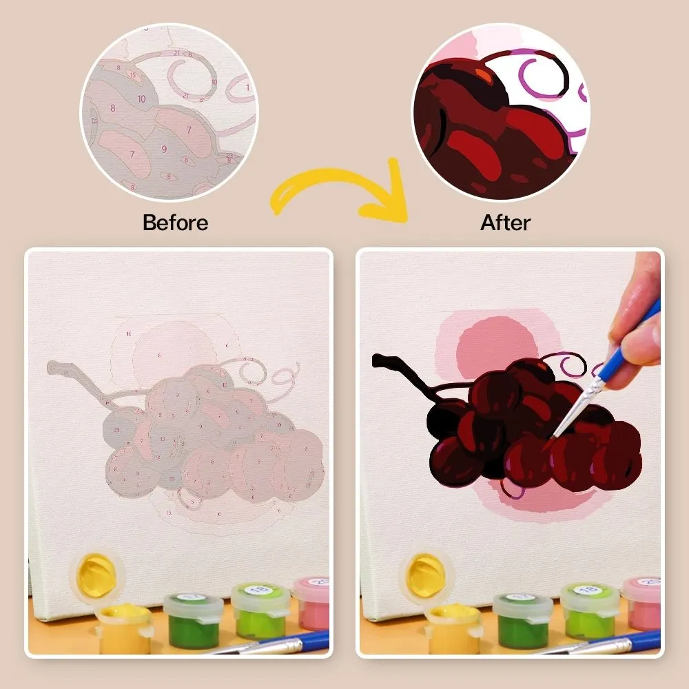 Figured'Art Fruit en Groenten schilderen op nummer 6 stuks mini