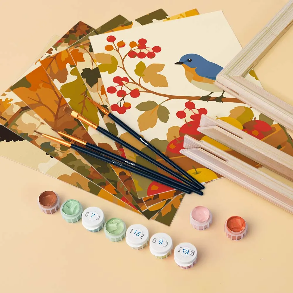 Figured'Art Mini Wilde herfstoogst schilderen op nummer 6x 15x20cm herfst