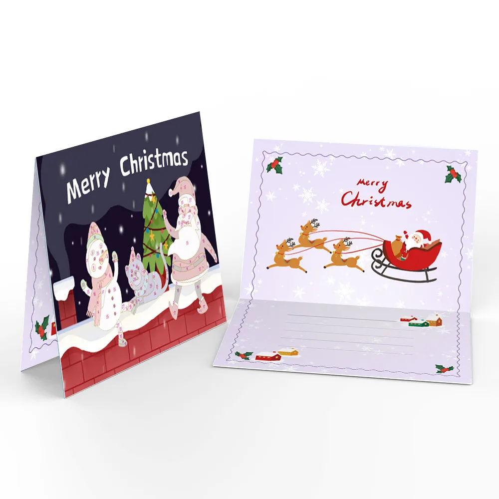 Figured'Art Serie 5 kerstkaarten schilderen op nummer set van 6