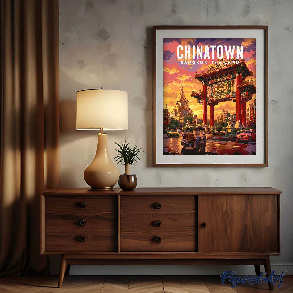 Figured'Art Bangkok Chinatown schilderen op nummer 40x50cm reizen
