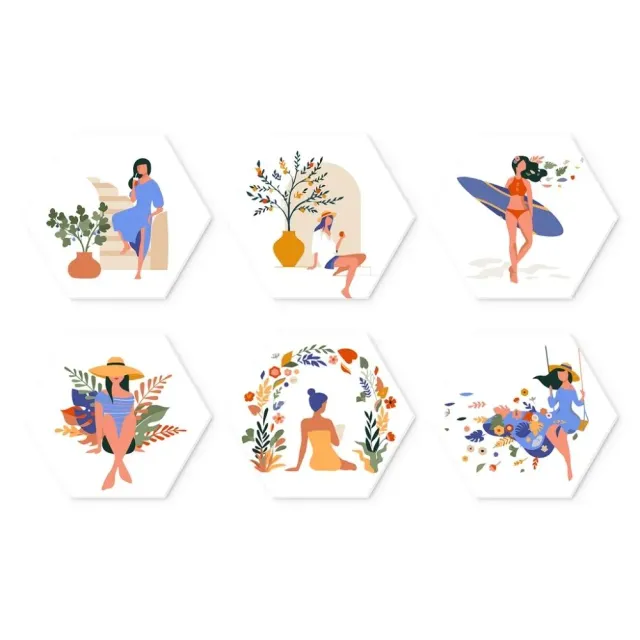 Figured'Art Mini Serie Natuur en gratie schilderen op nummer 6 stuks bloemen