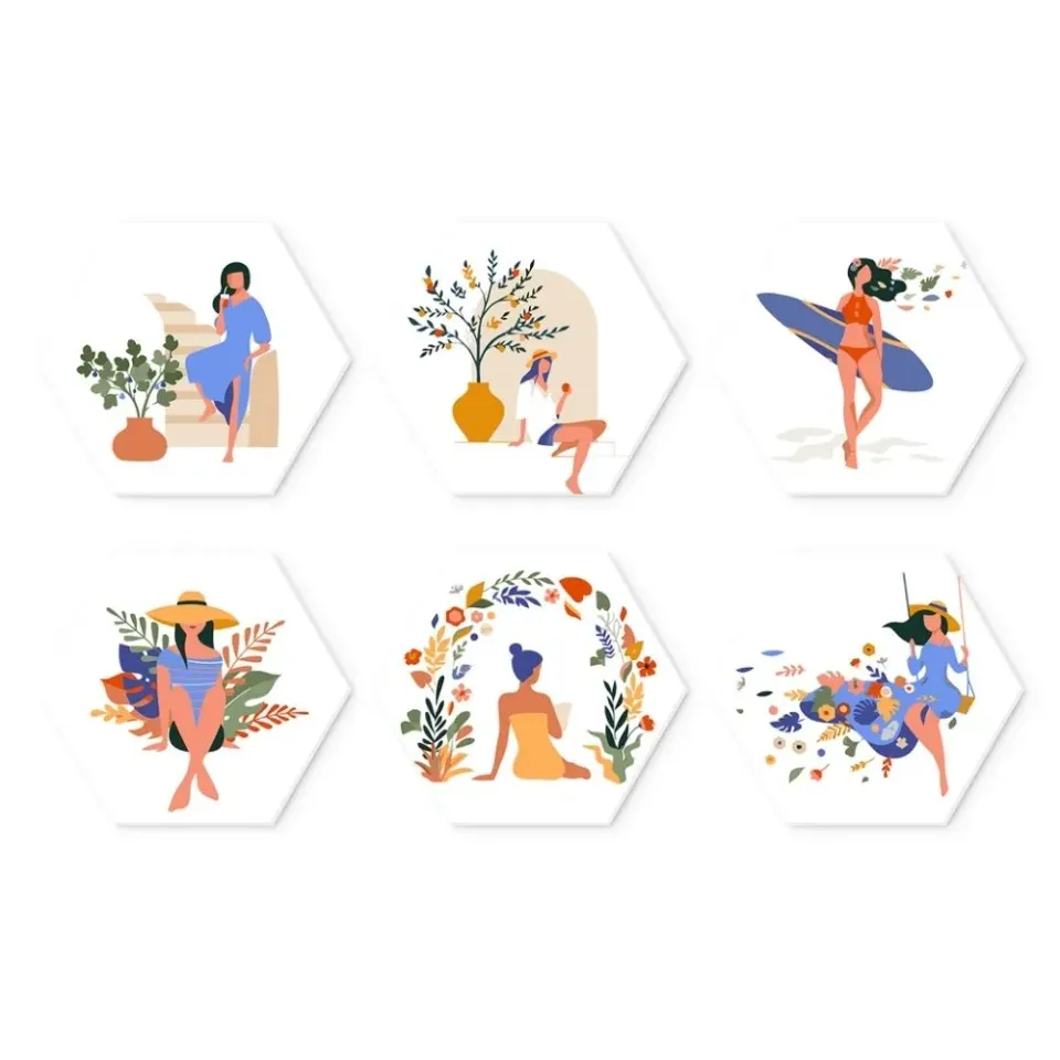 Figured'Art Mini Serie Natuur en gratie schilderen op nummer 6 stuks bloemen