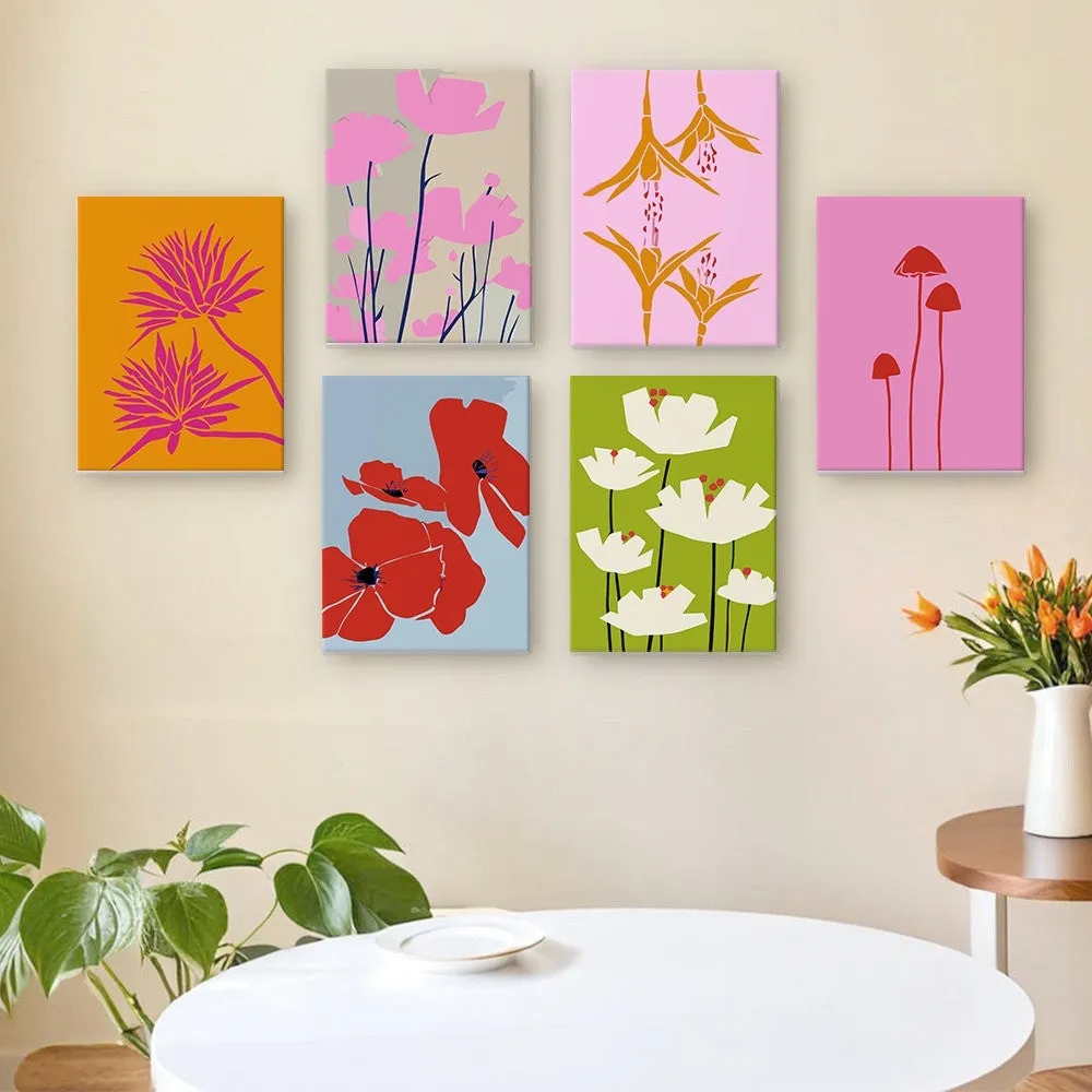 Figured'Art Moderne Bloemenprints mini schilderen op nummer 15x20 6st