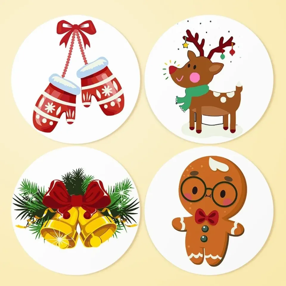 Figured'Art Gezellige Rendier Wantjes tafels set schilderen 20cm kerst