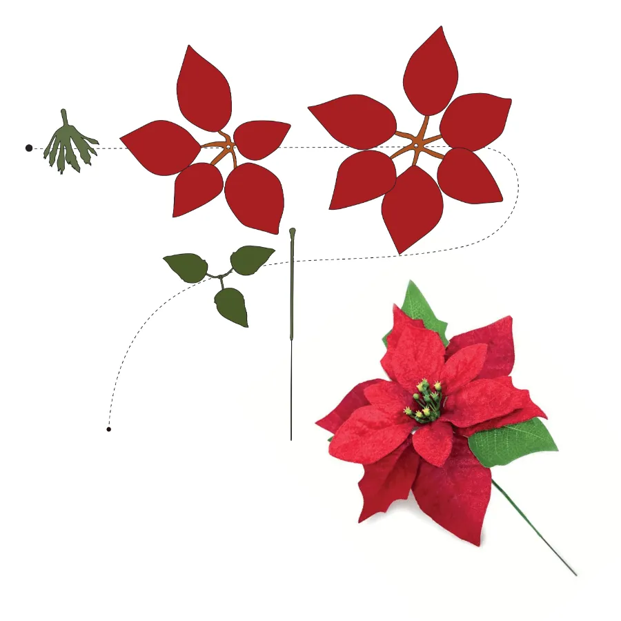 Craft Buddy Forever Flowerz Poinsettia LED hangmand knutselset 10 bloemen
