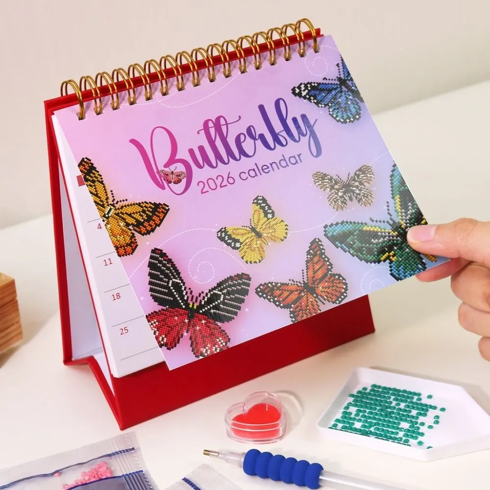 Figured'Art Vlinders diamond painting kalender 2026 bureaukalender