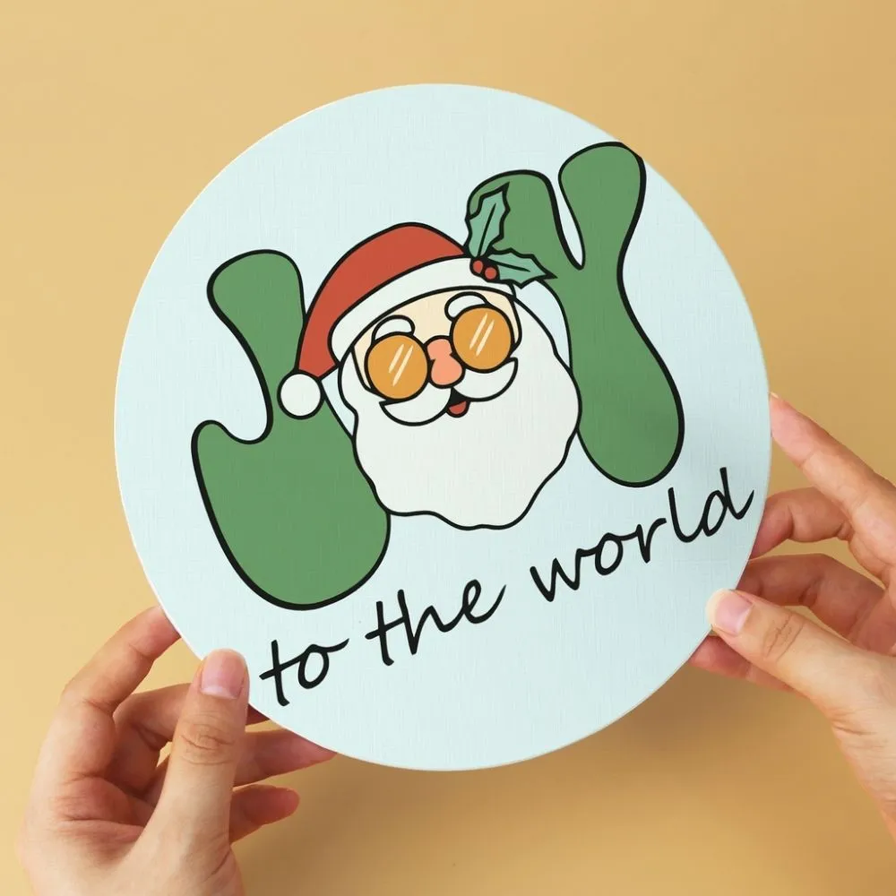 Figured'Art Warme kerstwensen schijven schilderen op nummer Ø20cm 6st