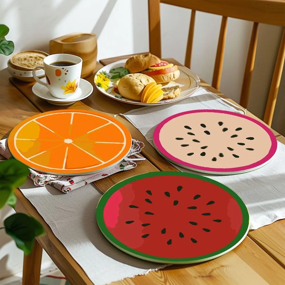 Figured'Art Gekleurde Fruitschijfjes schilderen op nummer placemats 6 stuks 20cm