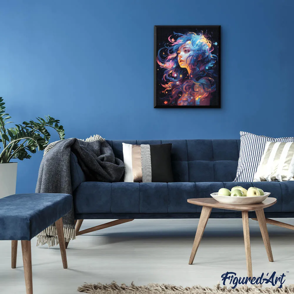 Figured'Art Neon Droomvrouw diamond painting 40x50 cm neon