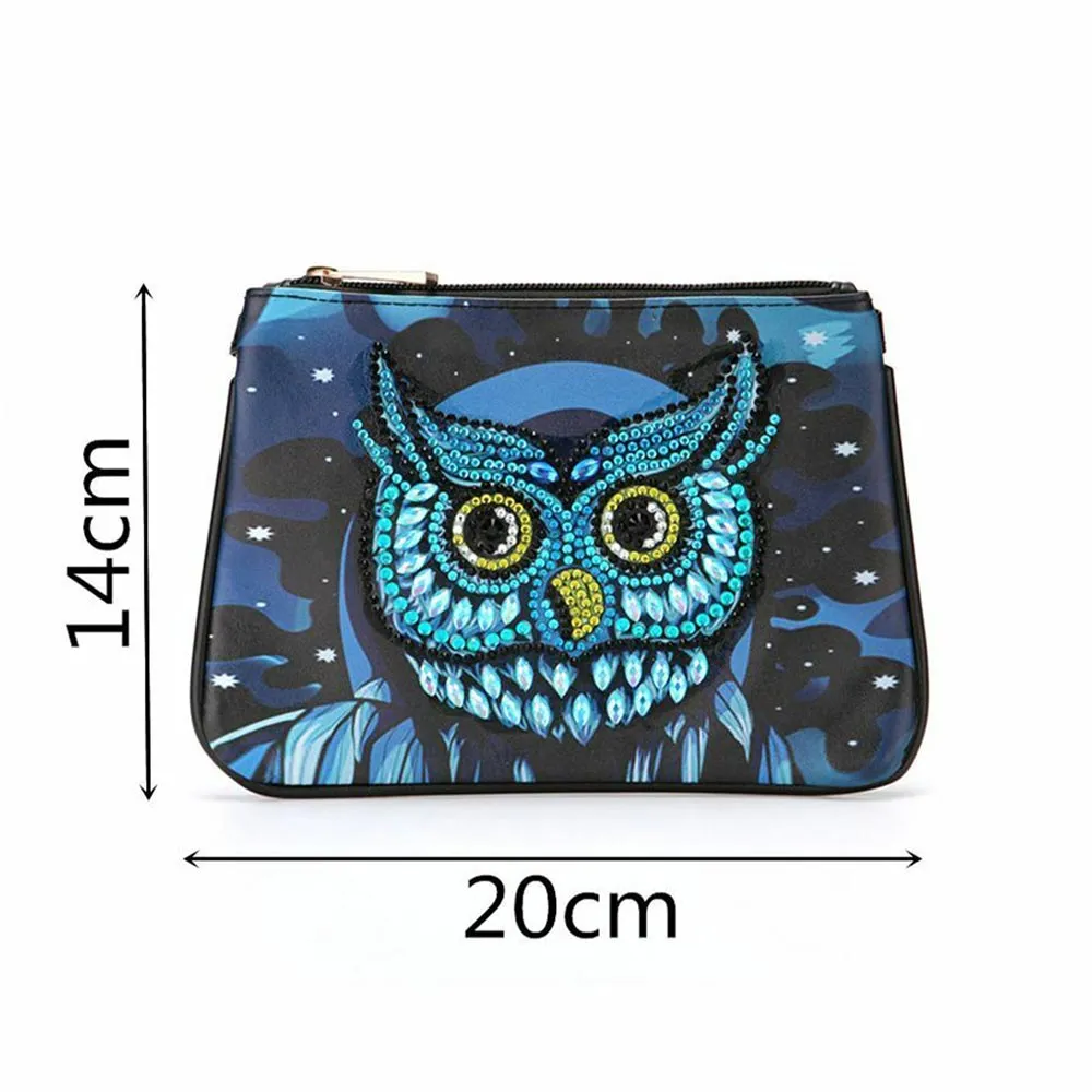 Figured'Art Tas Diamond Painting Uil portemonnee met rits