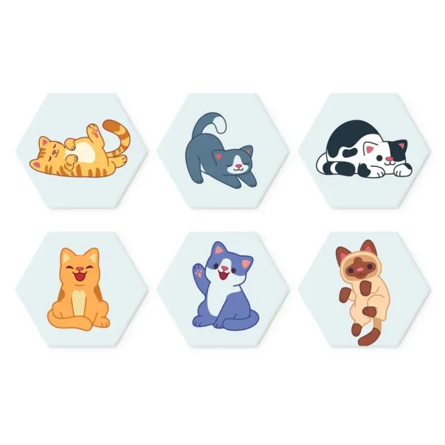 Figured'Art Mini Serie Kleine katten schilderen op nummer 6 stuks 20x17,3cm