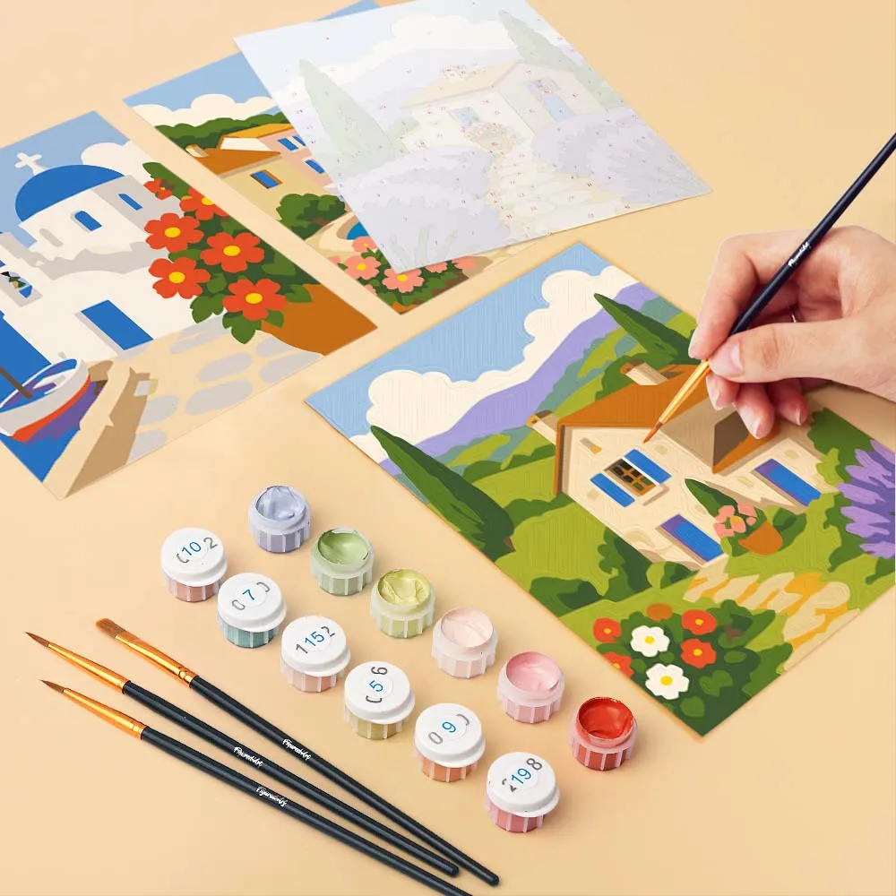 Figured'Art Mini Serie Mediterrane Uitzichten schilderen op nummer 6 stuks