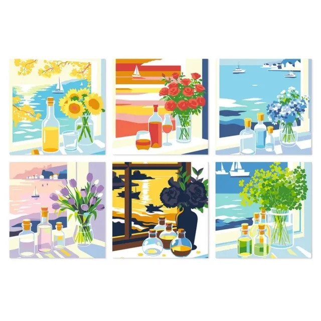 Figured'Art Uitzicht vanuit het raam mini canvas 6x20x20cm