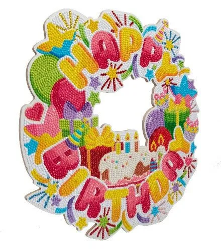 Craft Buddy Crystal Art Birthday Wreath krans 30cm MDF