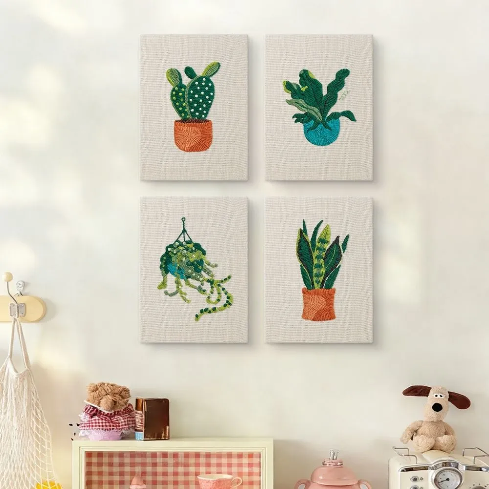 Figured'Art Binnenplanten Paradijs punch needle set 4 stuks frames