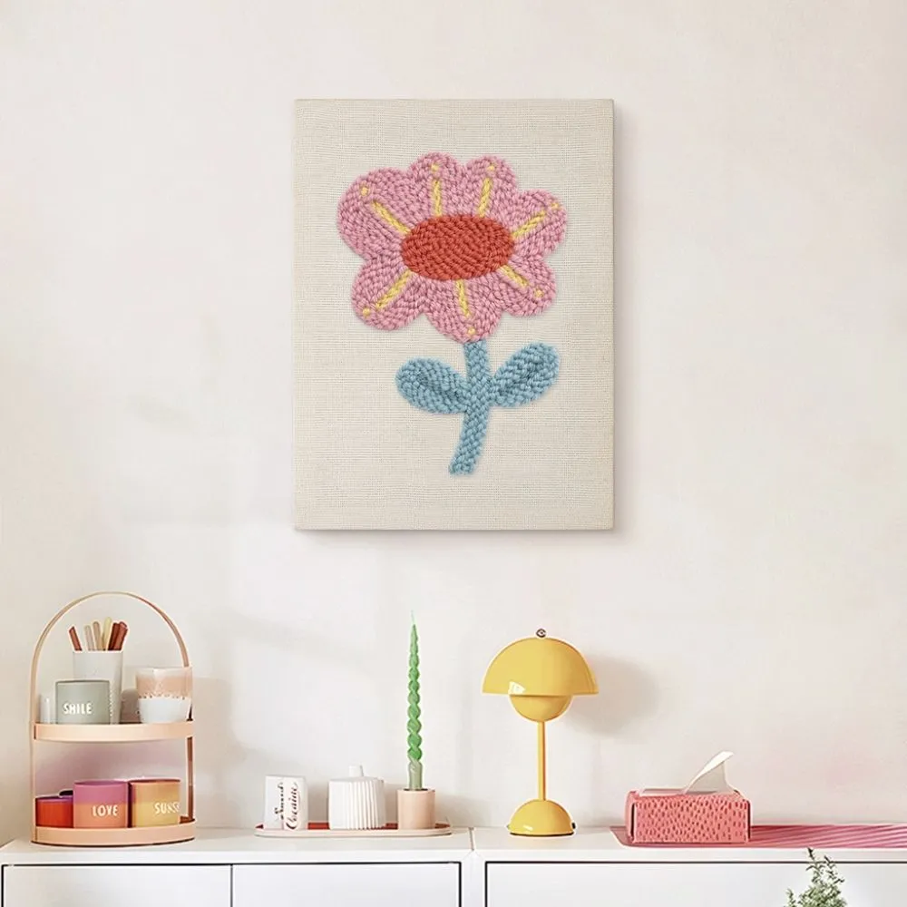 Figured'Art Zachte Bloem punch needle pakket met frame bloemen zacht garen