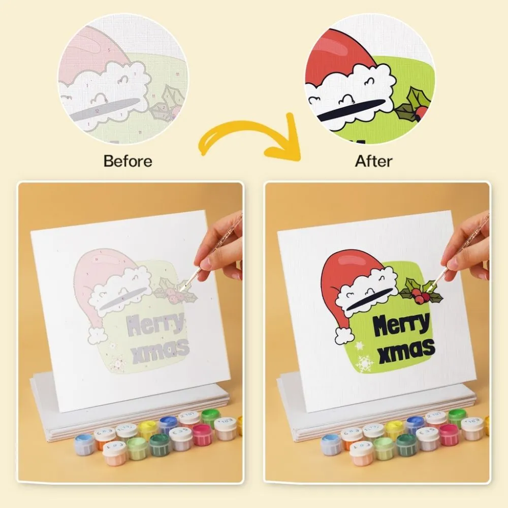 Figured'Art Mini Serie Feestelijke mini-prints schilderen op nummer 6x 20x20cm kerst