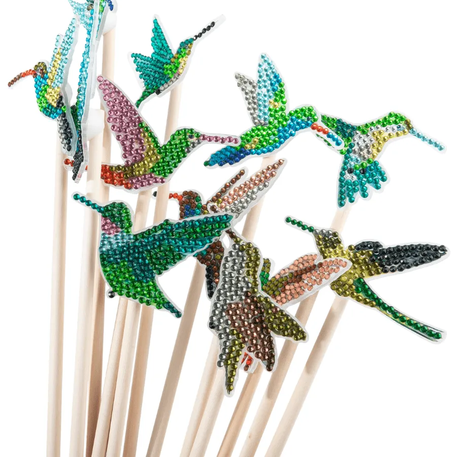 Craft Buddy Crystal Art Vogels Stokjes 12 stuks diamond