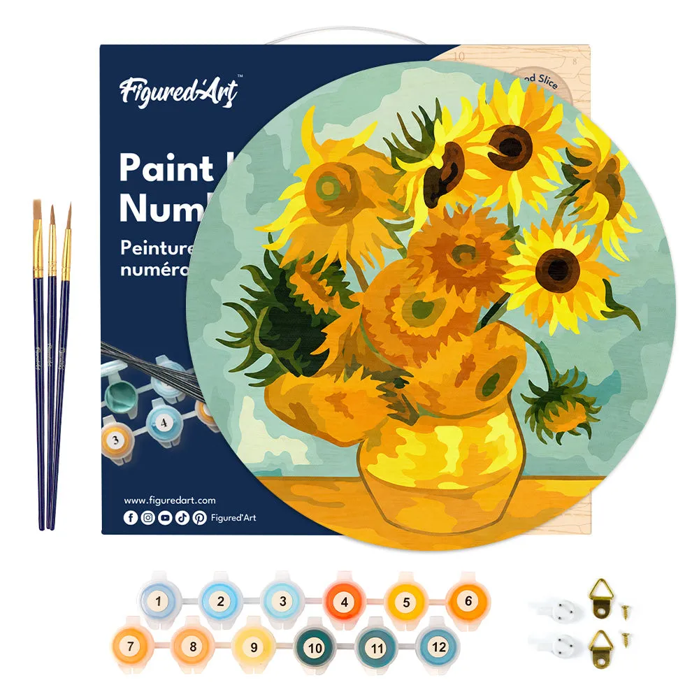 Figured'Art Van Gogh Zonnebloemen schilderen op nummer hout 30cm