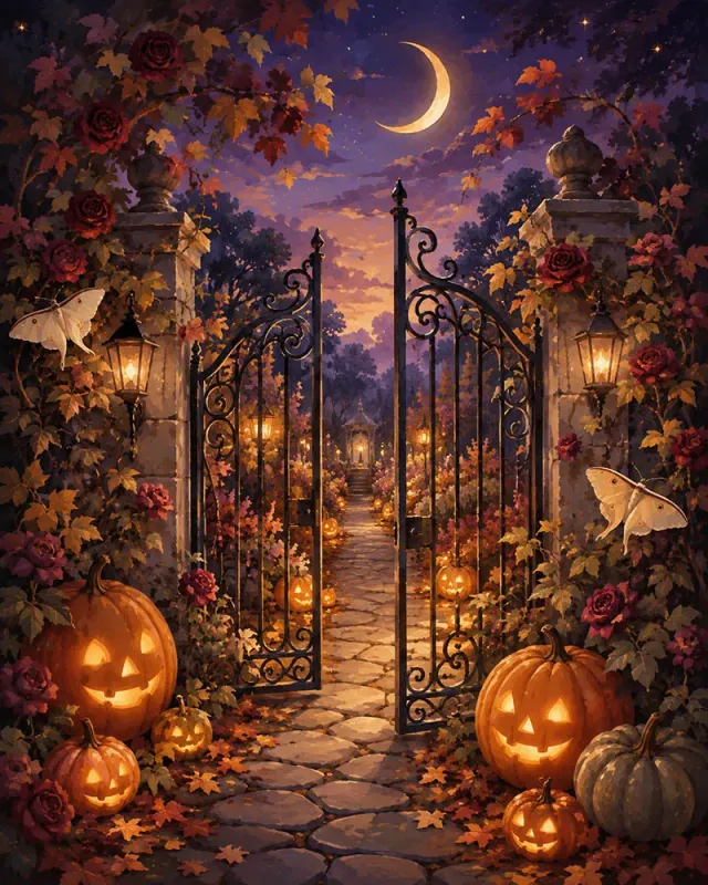 Figured'Art Halloween pompoenen diamond painting 40x50 cm vierkant