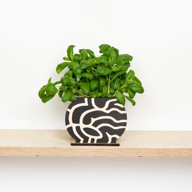 Studio Wald Shapes plantenpot hoes hout 25x12 cm