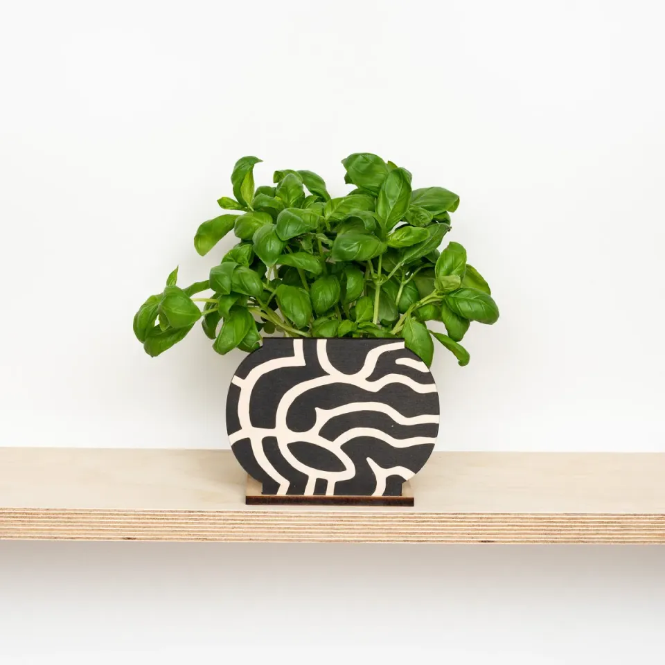 Studio Wald Shapes plantenpot hoes hout 25x12 cm