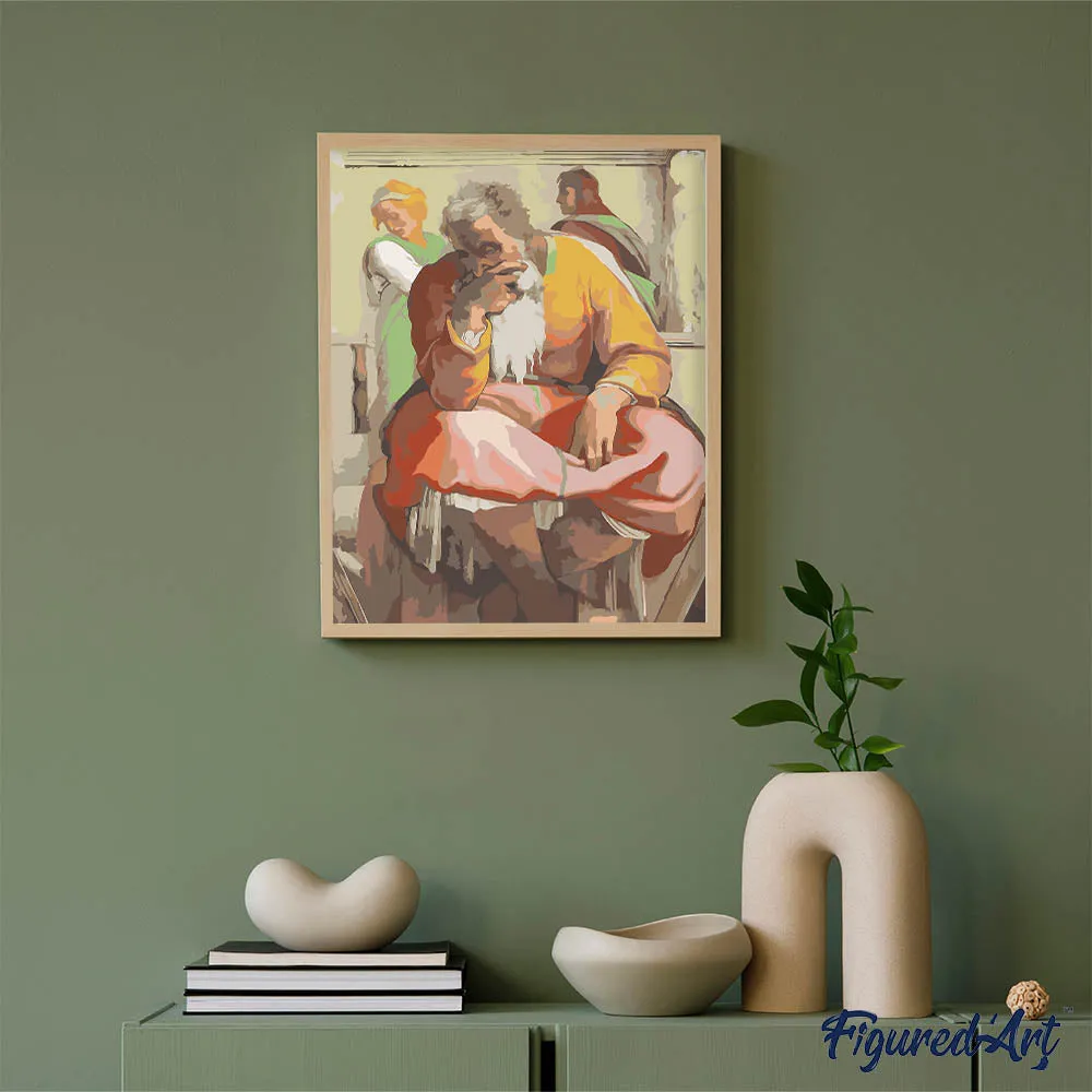 Figured'Art Profeet Jeremia Michelangelo schilderen op nummer 40x50