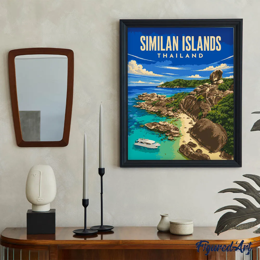 Figured'Art Reisposter Similan-eilanden schilderen op nummer 40x50cm Thai