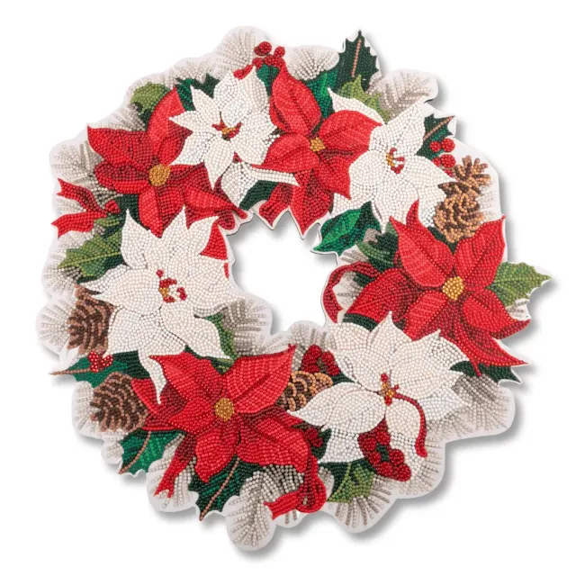 Craft Buddy Crystal Art Poinsettia krans diamond painting 52 cm