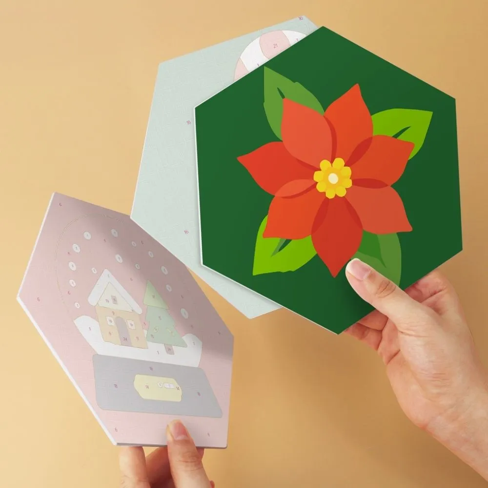 Figured'Art Mini Serie Zeshoeken schilderen op nummer 6 stuks kerst