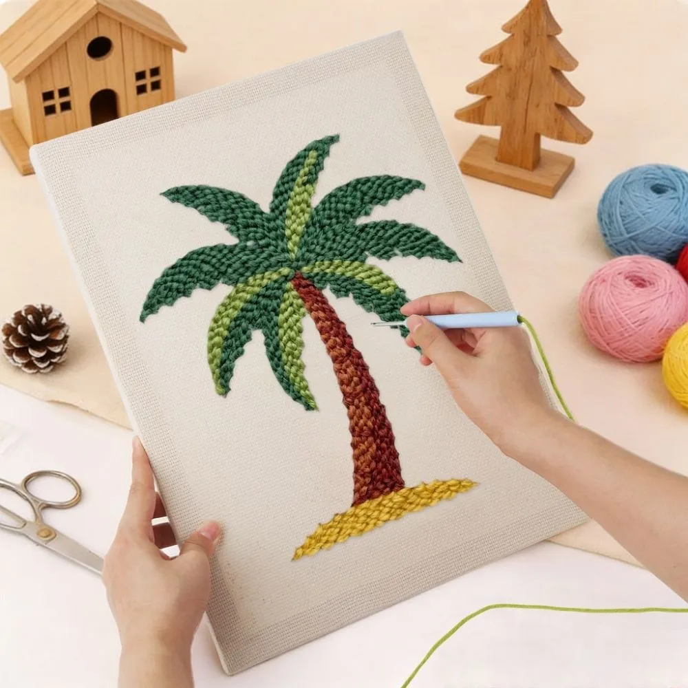 Figured'Art Eiland Ontsnapping punch needle pakket 20x30cm zacht garen