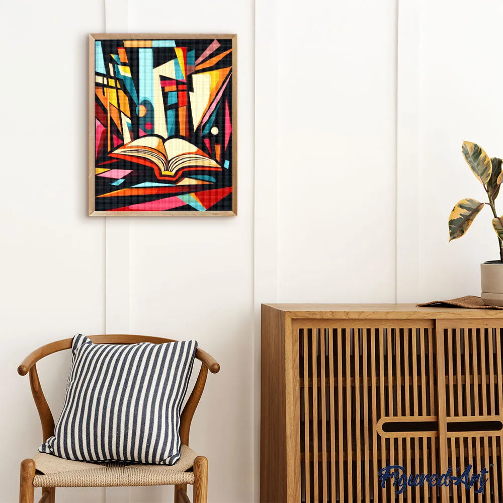 Figured'Art Gedurfd Abstract Bibliotheek diamond painting 40x50cm