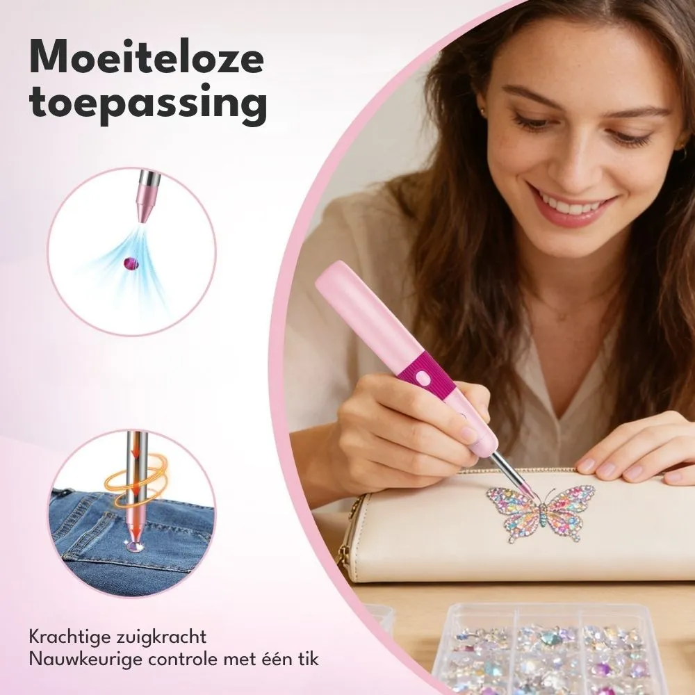 Figured'Art Hotfix Rhinestone Applicator strasspen blauw draadloos