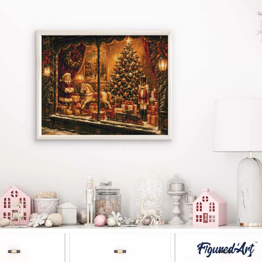 Figured'Art Kerstetalage diamond painting 40x50 cm full drill kerst