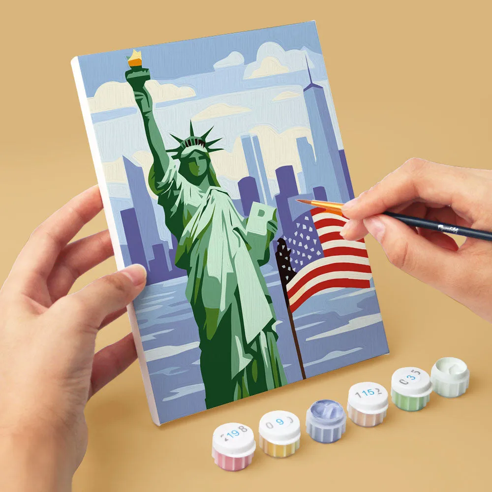 Figured'Art Mini Hallo USA schilderen op nummer 15x20cm 6 stuks