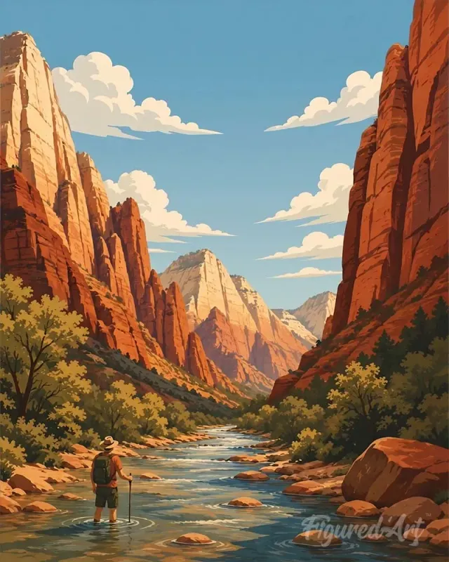 Figured'Art Zion Virgin River diamond painting 40x50cm full drill