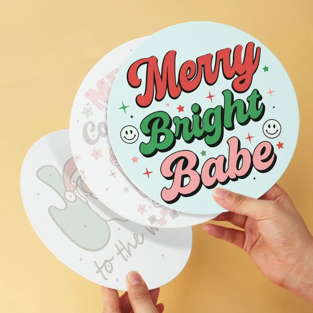 Figured'Art Warme kerstwensen schijven schilderen op nummer Ø20cm 6st