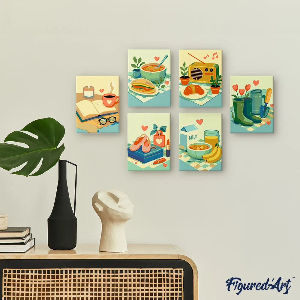 Figured'Art Mini Kleine Vreugdes schilderen op nummer 6x 15x20cm romantiek
