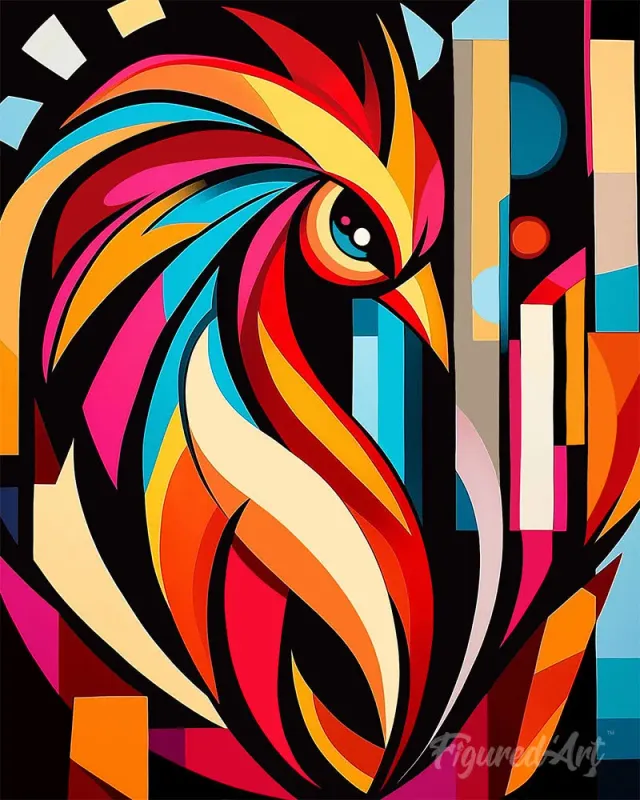 Figured'Art Gedurfd Abstract Haan schilderen op nummer 40x50 cm popart