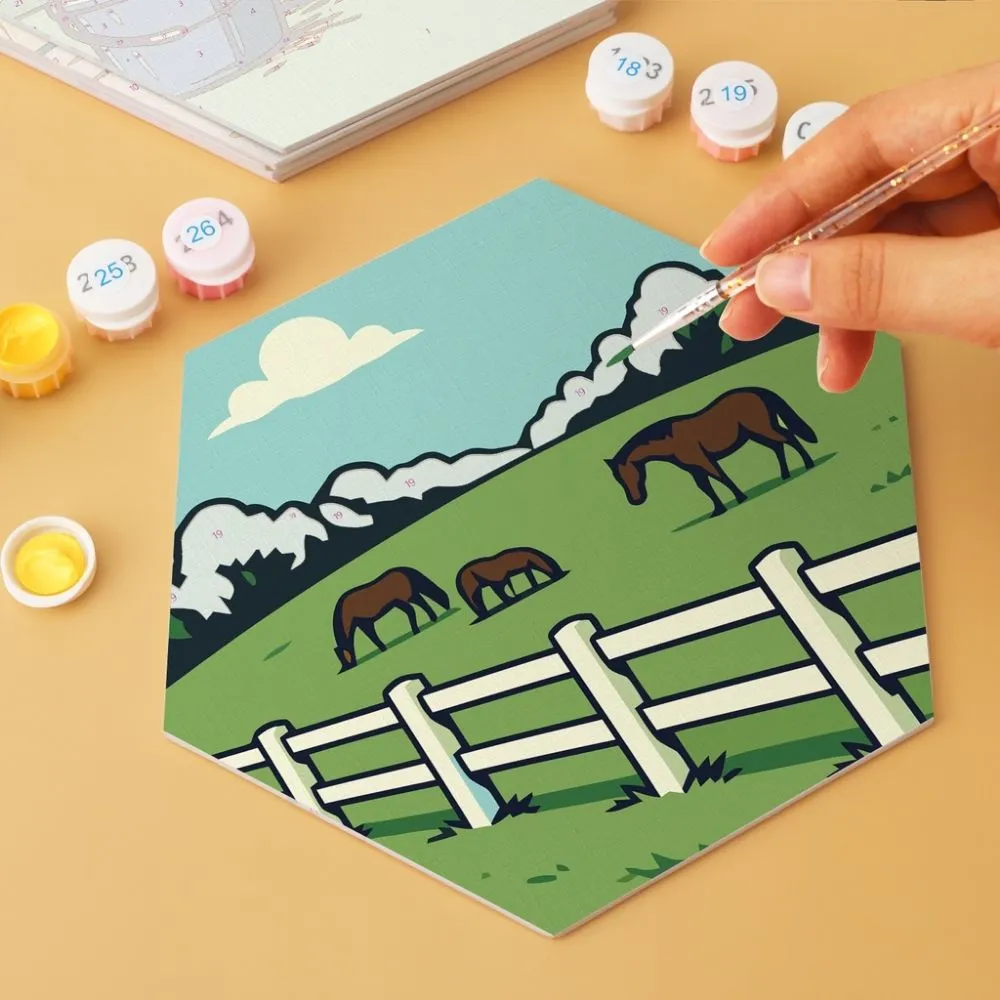 Figured'Art Mini Serie Leven op de boerderij schilderen op nummer 6 zeshoeken