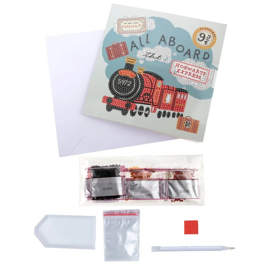 Craft Buddy Crystal Art All Aboard The Hogwarts Express kaart 18x18 cm