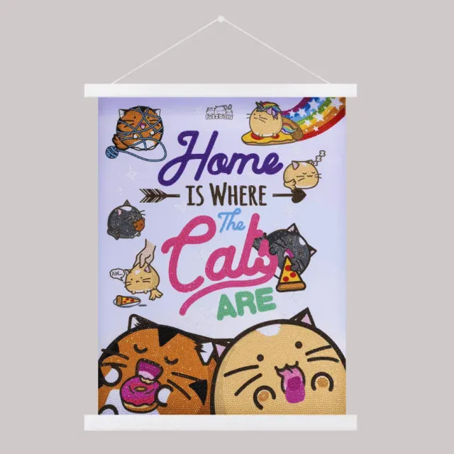 Craft Buddy Crystal Art Home Is Where The Cats Are scroll kit 40x50cm