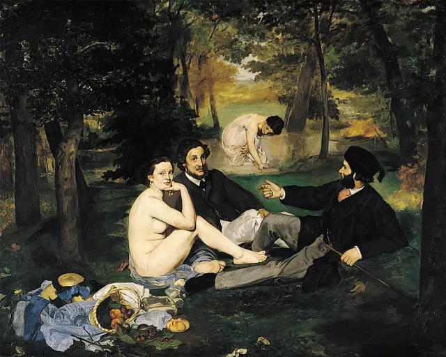 Figured'Art Lunch op het gras Manet diamond painting 40x50 cm vierkant