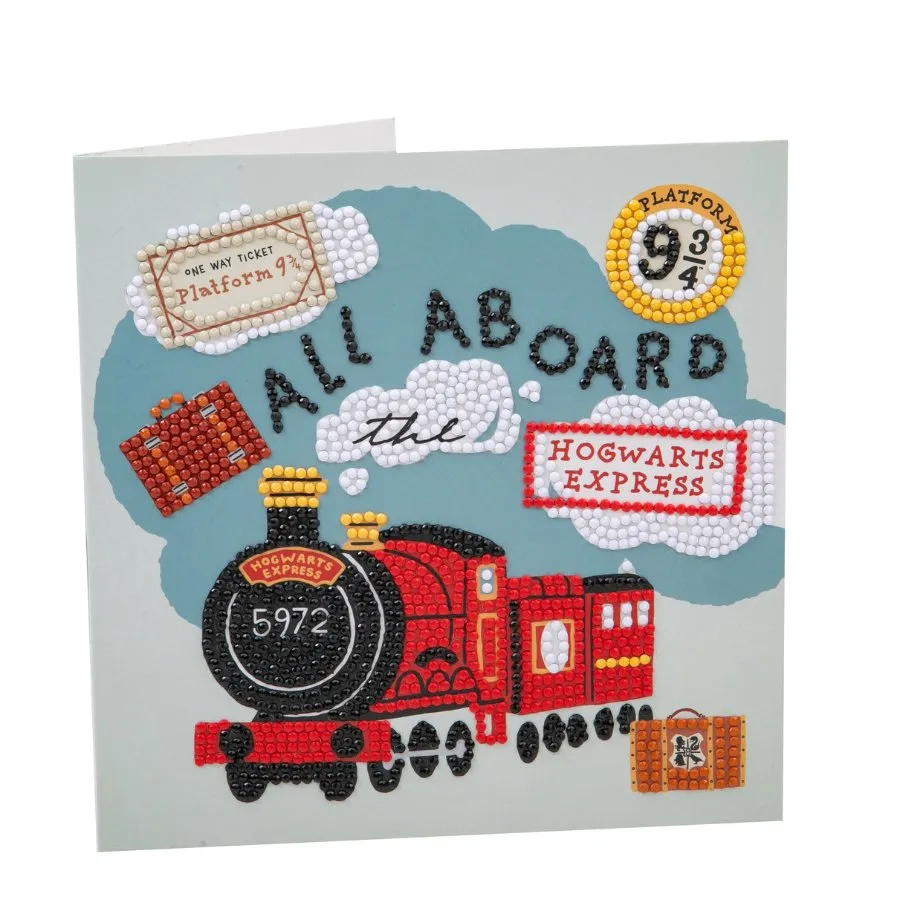 Craft Buddy Crystal Art All Aboard The Hogwarts Express kaart 18x18 cm