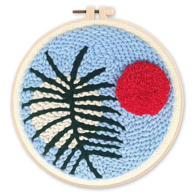 Figured'Art Botanische abstractie 2 punch needle pakket 20x20 cm wol
