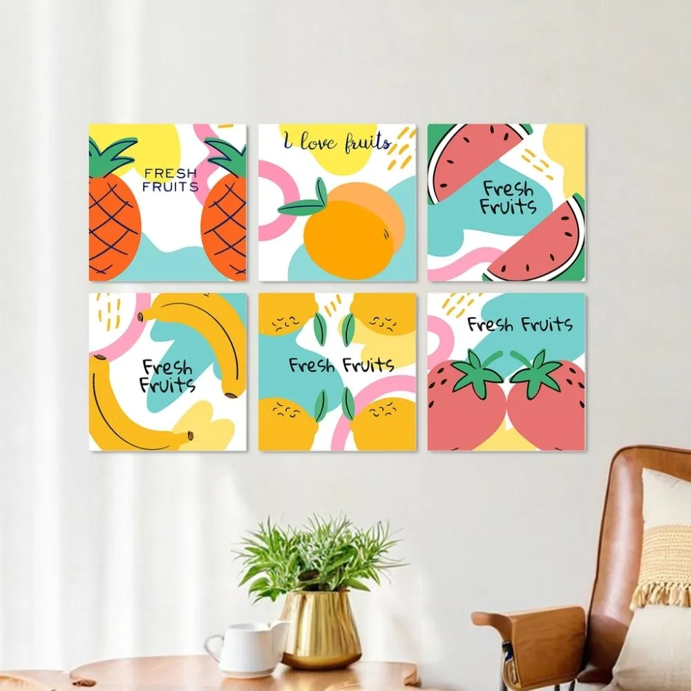 Figured'Art Mini Serie Vers fruit schilderen op nummer 20x20 6 stuks