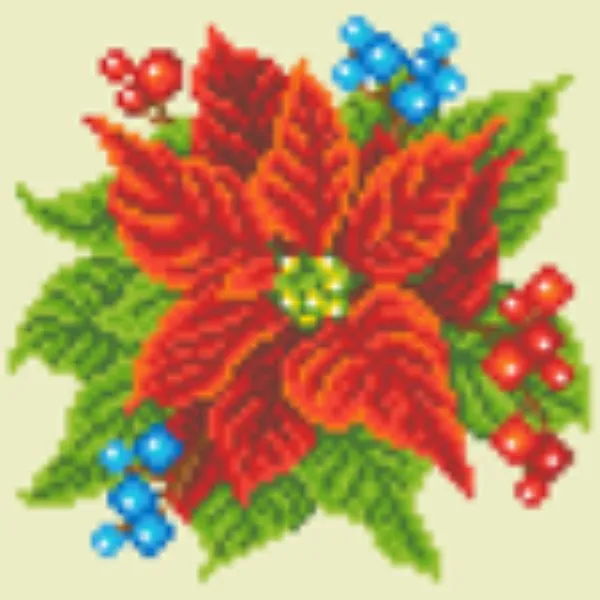 Craft Buddy Poinsettia and Berries kussen knoop-pakket 48x48 cm