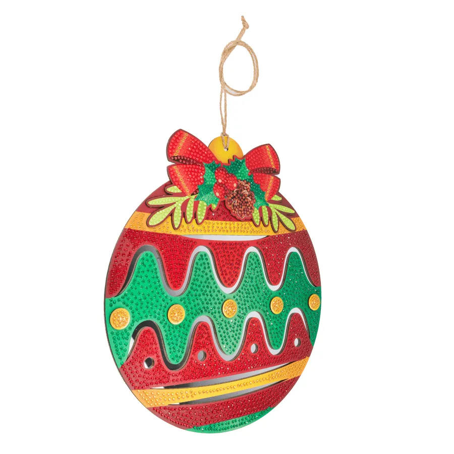 Craft Buddy Crystal Art Christmas Mirror Bauble hanger 25x28cm