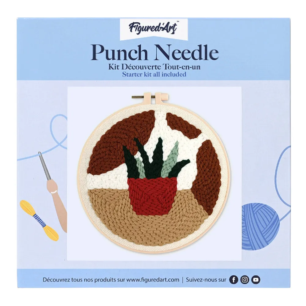 Figured'Art Plant in rode pot punch needle pakket 20cm