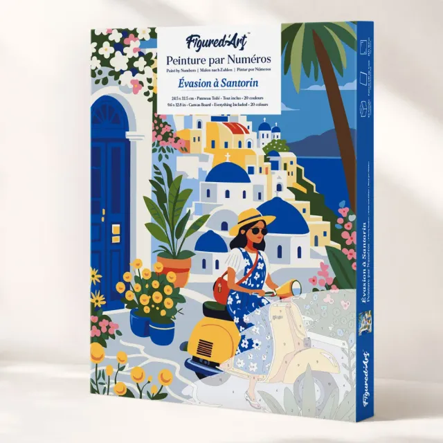 Figured'Art Santorini-ontsnapping schilderen op nummers cadeauset
